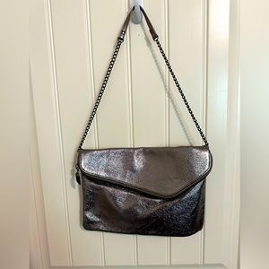Hobo Jessa clutch silver/gunmetal leather purse